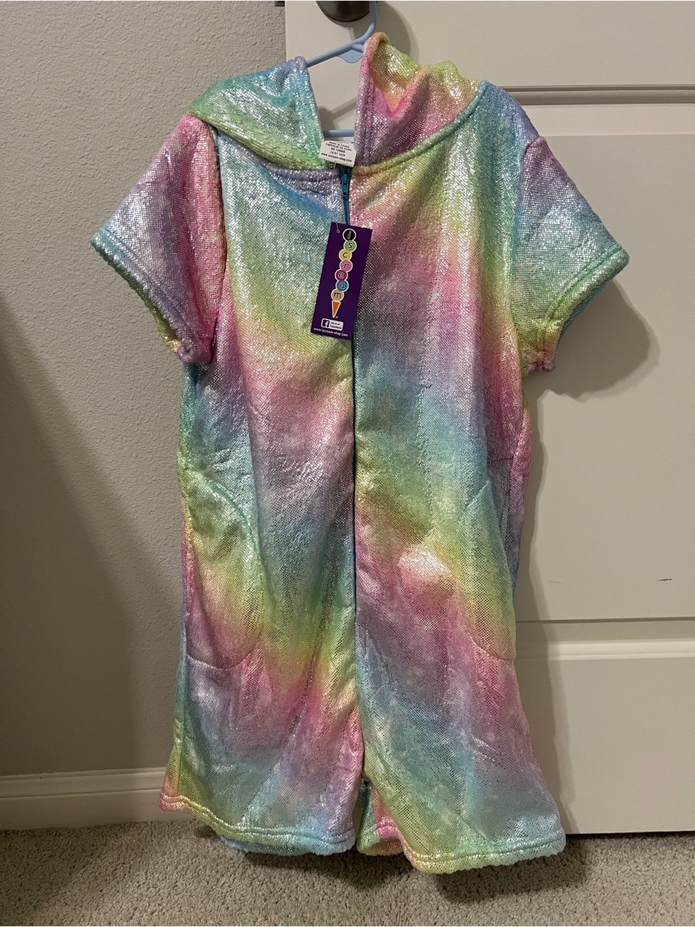 Kids Rainbow Pastel Hooded Romper